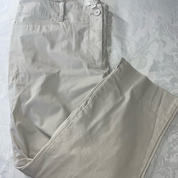 Talbots Petites Women's Cotton Stretch Jeans Cropped Size 12P Light Khaki/Beige - Picture 1 of 7